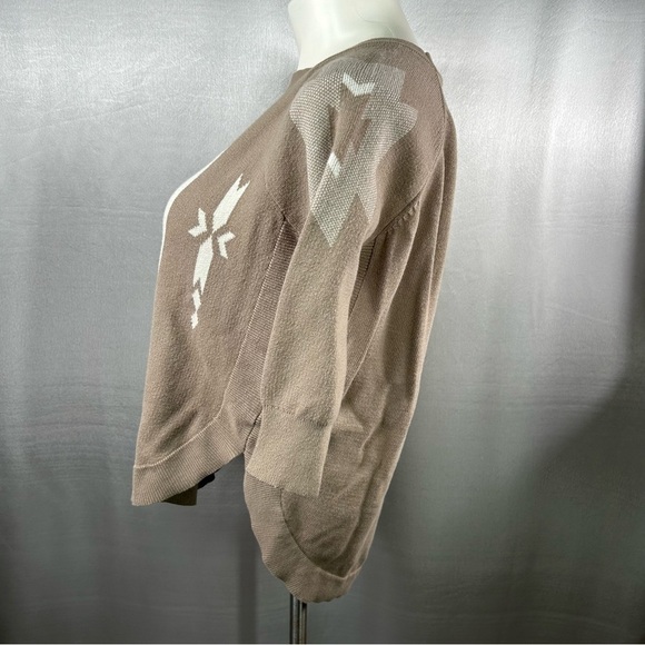 Express Taupe Aztec Print Tunic Sweater S - Picture 5 of 7